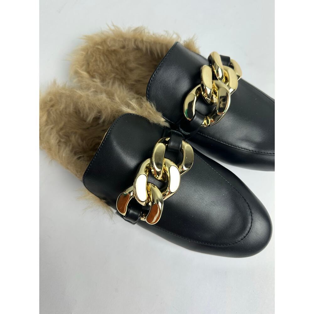 Dream Pairs Chain Closed Toe Fur Lined Mules Houseshoes Size 8 Slippers 90s Vibe - Picture 4 of 8